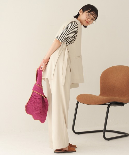 Crisp（クリスプ）の「サイドベルトジレ（ベスト・レディース・アイボリー/ブラック・FREE）」の22枚目の写真