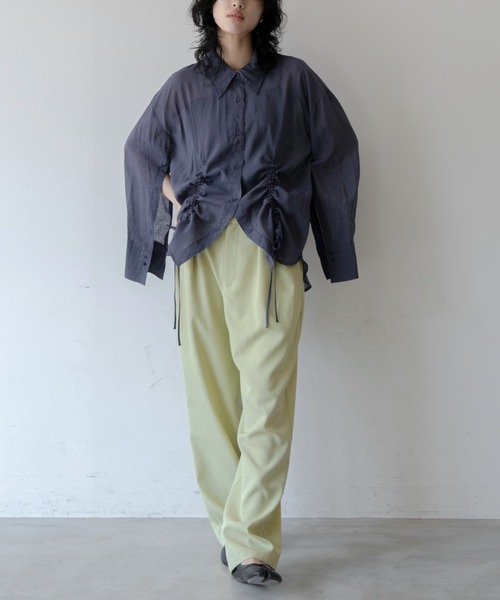 VACANCY(ヴァカンシー)の「スリットドロストシアーシャツ(シャツ/ブラウス・レディース・ホワイト/ブルー・FREE)」の22枚目の写真