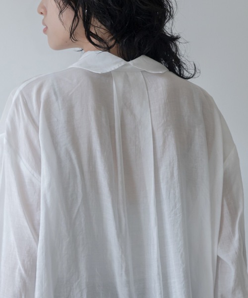VACANCY(ヴァカンシー)の「スリットドロストシアーシャツ(シャツ/ブラウス・レディース・ホワイト/ブルー・FREE)」の19枚目の写真