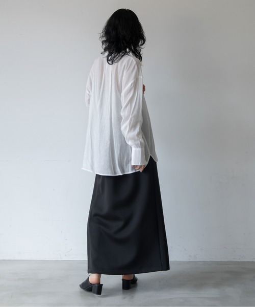 VACANCY(ヴァカンシー)の「スリットドロストシアーシャツ(シャツ/ブラウス・レディース・ホワイト/ブルー・FREE)」の5枚目の写真