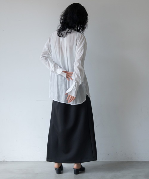 VACANCY(ヴァカンシー)の「スリットドロストシアーシャツ(シャツ/ブラウス・レディース・ホワイト/ブルー・FREE)」の15枚目の写真