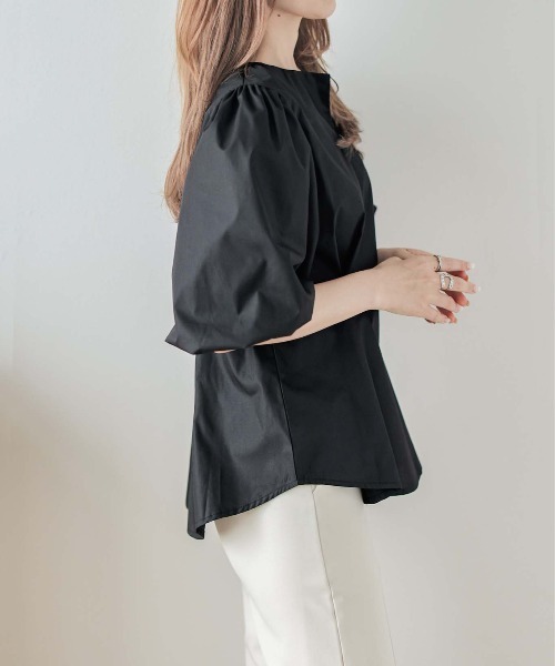 AMELY(エミリー)の「キーネックブラウス(シャツ/ブラウス・レディース・イエロー/ピンク/ホワイト/ブラック・M/L)」の8枚目の写真
