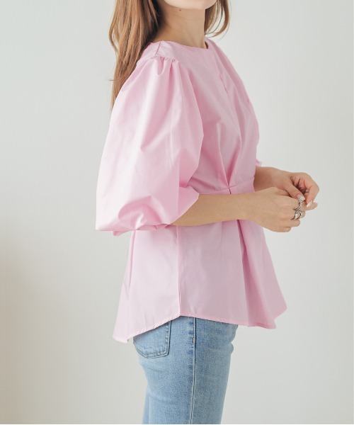 AMELY(エミリー)の「キーネックブラウス(シャツ/ブラウス・レディース・イエロー/ピンク/ホワイト/ブラック・M/L)」の14枚目の写真