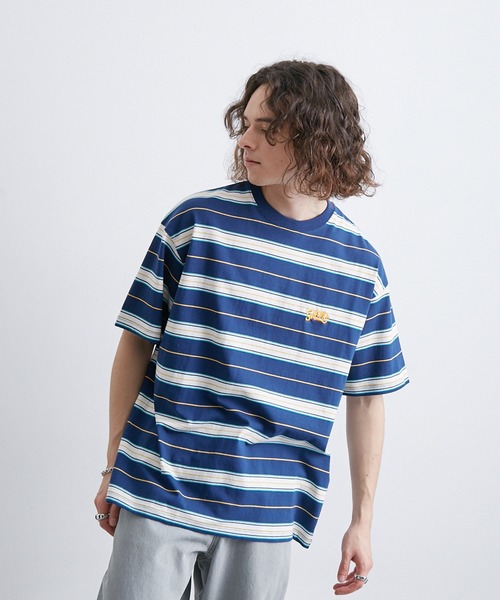 JUNRED(ジュンレッド)の「マルチボーダーワンポイントTシャツ(Tシャツ/カットソー・メンズ・ホワイト/グリーン/ネイビー・M/L)」の8枚目の写真