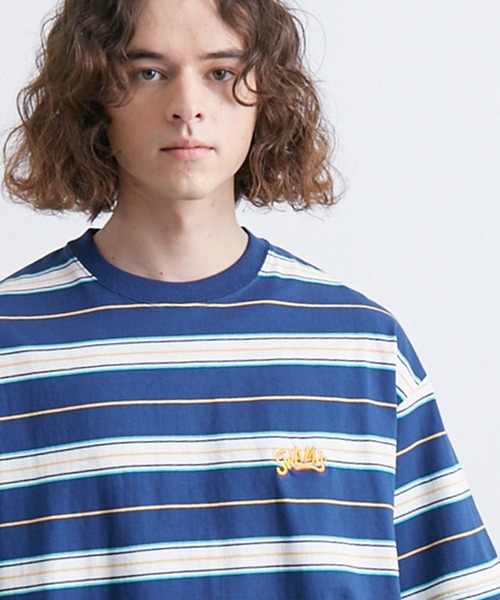 JUNRED(ジュンレッド)の「マルチボーダーワンポイントTシャツ(Tシャツ/カットソー・メンズ・ホワイト/グリーン/ネイビー・M/L)」の9枚目の写真