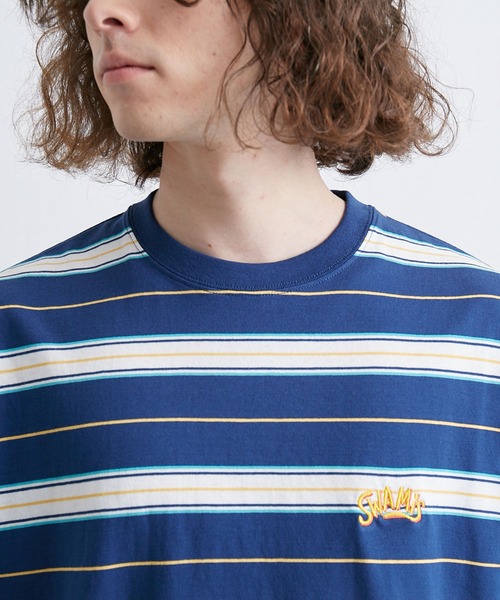 JUNRED(ジュンレッド)の「マルチボーダーワンポイントTシャツ(Tシャツ/カットソー・メンズ・ホワイト/グリーン/ネイビー・M/L)」の18枚目の写真