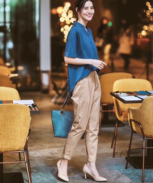 7days Life Styling（セブンデイズライフスタイリング）の「【販売終了】サラサラ裏メッシュ綿混ストレッチドロストジョガーパンツ（接触冷感・吸汗速乾・ストレッチ・UVカット）（その他パンツ・レディース・ベージュ/グリーン/ネイビー/その他/グレー・L/M/LL/S）」の14枚目の写真