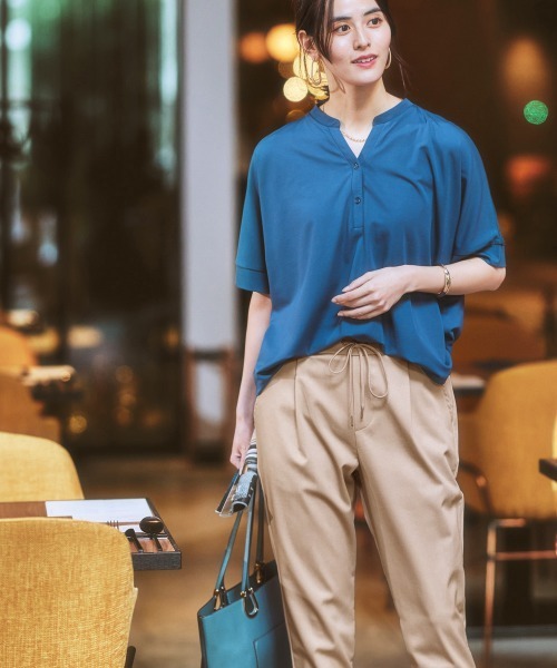 7days Life Styling（セブンデイズライフスタイリング）の「【販売終了】サラサラ裏メッシュ綿混ストレッチドロストジョガーパンツ（接触冷感・吸汗速乾・ストレッチ・UVカット）（その他パンツ・レディース・ベージュ/グリーン/ネイビー/その他/グレー・L/M/LL/S）」の15枚目の写真