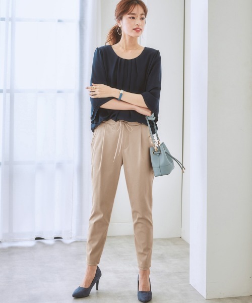 7days Life Styling（セブンデイズライフスタイリング）の「【販売終了】サラサラ裏メッシュ綿混ストレッチドロストジョガーパンツ（接触冷感・吸汗速乾・ストレッチ・UVカット）（その他パンツ・レディース・ベージュ/グリーン/ネイビー/その他/グレー・L/M/LL/S）」の18枚目の写真