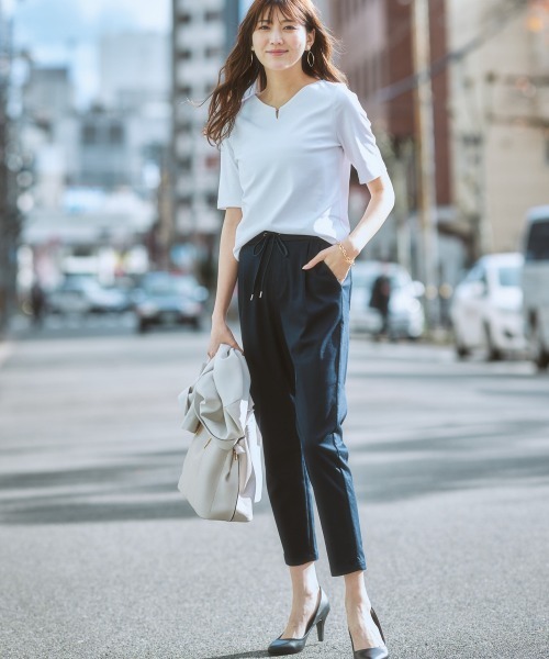 7days Life Styling（セブンデイズライフスタイリング）の「【販売終了】サラサラ裏メッシュ綿混ストレッチドロストジョガーパンツ（接触冷感・吸汗速乾・ストレッチ・UVカット）（その他パンツ・レディース・ベージュ/グリーン/ネイビー/その他/グレー・L/M/LL/S）」の21枚目の写真