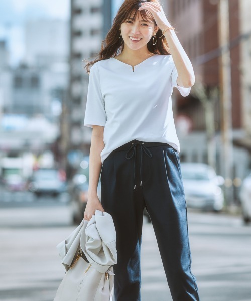 7days Life Styling（セブンデイズライフスタイリング）の「【販売終了】サラサラ裏メッシュ綿混ストレッチドロストジョガーパンツ（接触冷感・吸汗速乾・ストレッチ・UVカット）（その他パンツ・レディース・ベージュ/グリーン/ネイビー/その他/グレー・L/M/LL/S）」の22枚目の写真