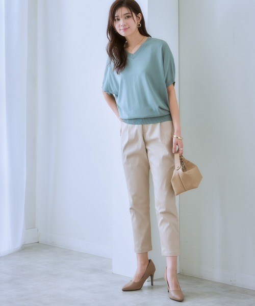 7days Life Styling（セブンデイズライフスタイリング）の「【販売終了】サラサラ裏メッシュ綿混ストレッチドロストジョガーパンツ（接触冷感・吸汗速乾・ストレッチ・UVカット）（その他パンツ・レディース・ベージュ/グリーン/ネイビー/その他/グレー・L/M/LL/S）」の6枚目の写真