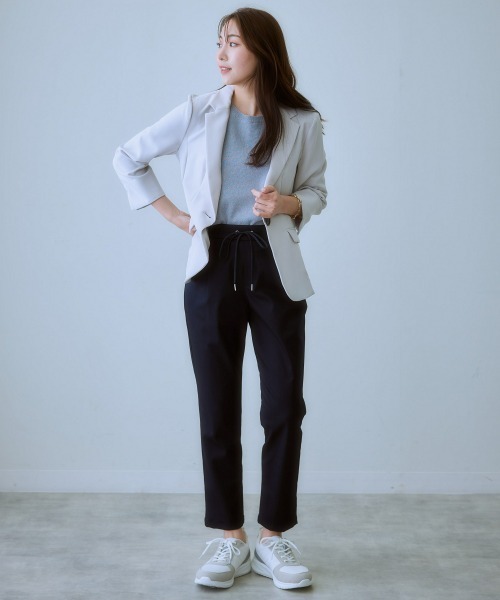 7days Life Styling（セブンデイズライフスタイリング）の「【販売終了】サラサラ裏メッシュ綿混ストレッチドロストジョガーパンツ（接触冷感・吸汗速乾・ストレッチ・UVカット）（その他パンツ・レディース・ベージュ/グリーン/ネイビー/その他/グレー・L/M/LL/S）」の9枚目の写真