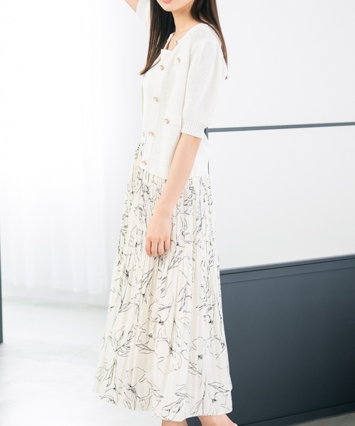MISCH MASCH(ミッシュマッシュ)の「■2023春夏新作■花柄プリーツスカート/MM327218(スカート・レディース・ベージュ/ブラック/ホワイト・フリ-)」の14枚目の写真