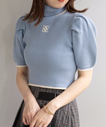 Chico | 【SALON by Chico限定】バイカラー刺繍チビニット(ニット/セーター)