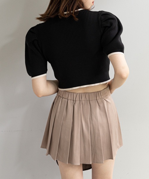 Chico（チコ）の「【SALON by Chico限定】バイカラー刺繍チビニット（ニット/セーター・レディース・ブルー/アイボリー/ブラック・FREE）」の18枚目の写真