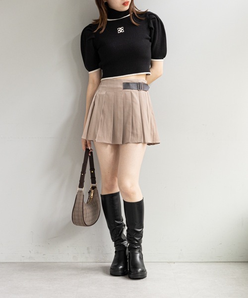 Chico（チコ）の「【SALON by Chico限定】バイカラー刺繍チビニット（ニット/セーター・レディース・ブルー/アイボリー/ブラック・FREE）」の19枚目の写真