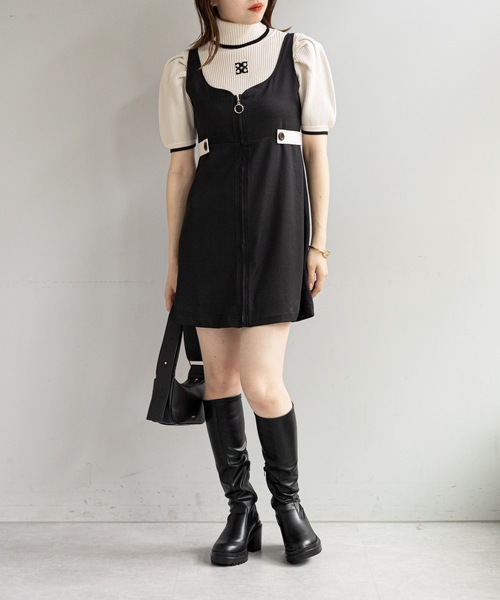 美品 SALON by Chico ブルー系 SALON by Chico/4色展開】セーラーノースリベスト（ニット