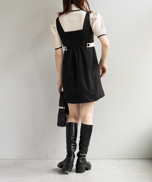 Chico（チコ）の「【SALON by Chico限定】バイカラー刺繍チビニット（ニット/セーター・レディース・ブルー/アイボリー/ブラック・FREE）」の15枚目の写真