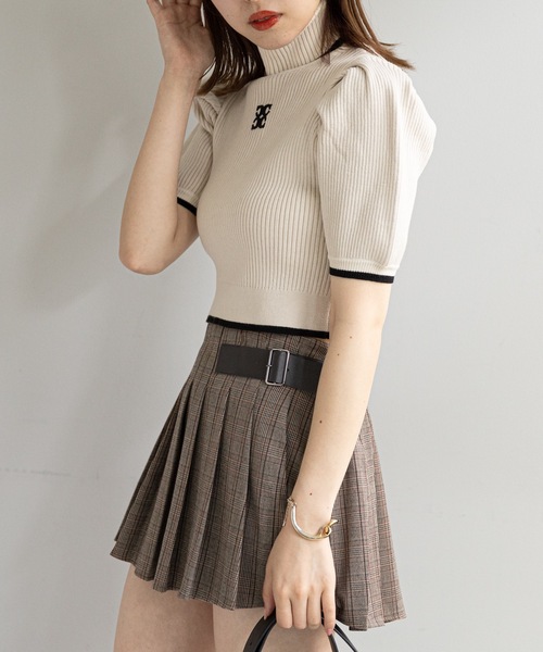 美品 SALON by Chico ブルー系 SALON by Chico限定】パール付ニットプルオーバー（ニット