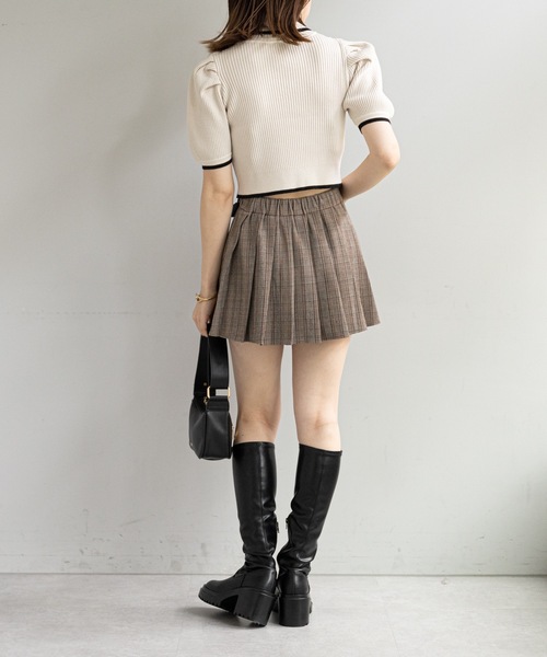 Chico（チコ）の「【SALON by Chico限定】バイカラー刺繍チビニット（ニット/セーター・レディース・ブルー/アイボリー/ブラック・FREE）」の9枚目の写真