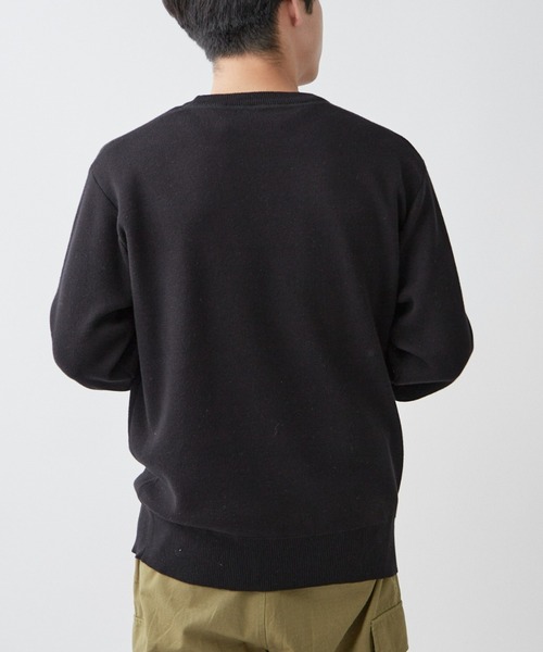 CIAOPANIC TYPY（チャオパニックティピー）の「【ユニセックス】ウォッシャブルスウェットライクニット（ニット/セーター・メンズ・オレンジ/ブラック×ホワイト/グリーン/ブラック/ブルー/グレー/オフホワイト・SMALL/MEDIUM/LARGE/X-LARGE）」の11枚目の写真