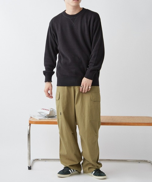 CIAOPANIC TYPY（チャオパニックティピー）の「【ユニセックス】ウォッシャブルスウェットライクニット（ニット/セーター・メンズ・オレンジ/ブラック×ホワイト/グリーン/ブラック/ブルー/グレー/オフホワイト・SMALL/MEDIUM/LARGE/X-LARGE）」の12枚目の写真