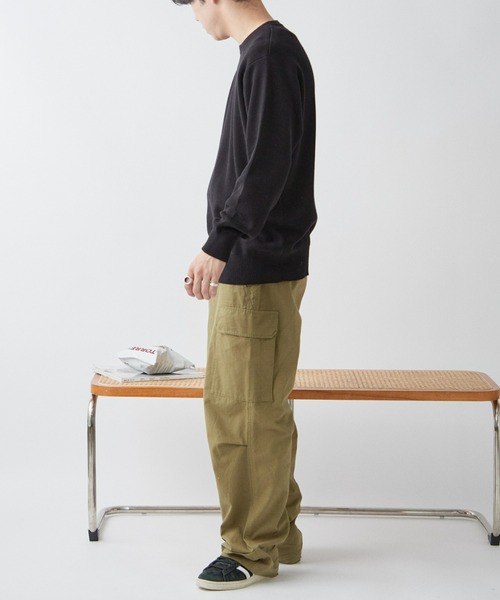 CIAOPANIC TYPY（チャオパニックティピー）の「【ユニセックス】ウォッシャブルスウェットライクニット（ニット/セーター・メンズ・オレンジ/ブラック×ホワイト/グリーン/ブラック/ブルー/グレー/オフホワイト・SMALL/MEDIUM/LARGE/X-LARGE）」の13枚目の写真