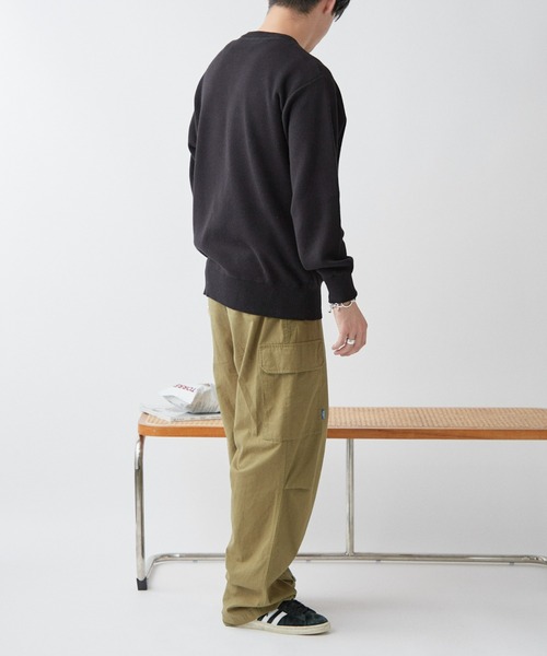 CIAOPANIC TYPY（チャオパニックティピー）の「【ユニセックス】ウォッシャブルスウェットライクニット（ニット/セーター・メンズ・オレンジ/ブラック×ホワイト/グリーン/ブラック/ブルー/グレー/オフホワイト・SMALL/MEDIUM/LARGE/X-LARGE）」の14枚目の写真