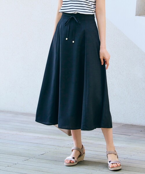 grove（グローブ）の「◆【お仕事にもおでかけにも】リボンベルト付きフレアスカート（スカート・レディース・ブラック/ピンク系その他/ライトベージュ・02/03/01/04/05）」の2枚目の写真