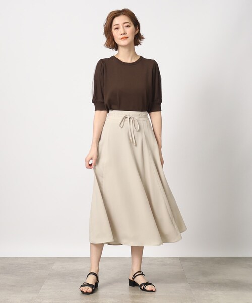 grove（グローブ）の「◆【お仕事にもおでかけにも】リボンベルト付きフレアスカート（スカート・レディース・ブラック/ピンク系その他/ライトベージュ・02/03/01/04/05）」の12枚目の写真