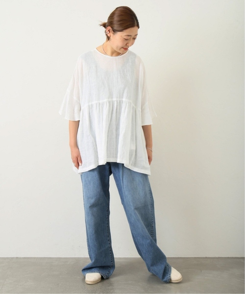 JOURNAL STANDARD LUXE（ジャーナルスタンダード　ラックス）の「《追加２》60リネン ギャザープルシャツ（シャツ/ブラウス・レディース・ホワイト/ブラック・FREE）」の17枚目の写真