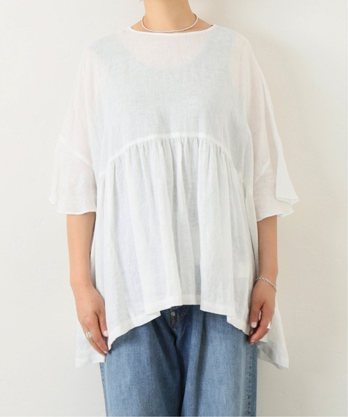 JOURNAL STANDARD LUXE（ジャーナルスタンダード　ラックス）の「《追加２》60リネン ギャザープルシャツ（シャツ/ブラウス・レディース・ホワイト/ブラック・FREE）」の19枚目の写真