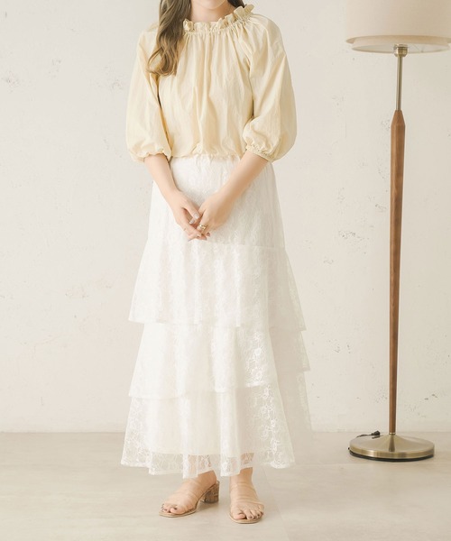 Ambre Neige（アンブルネージュ）の「２ｗａｙギャザーナイロンブラウス／【WEB/EC限定商品】（シャツ/ブラウス・レディース・アイボリー/ライトベージュ・FREE）」の11枚目の写真
