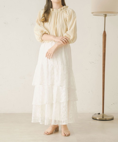 Ambre Neige（アンブルネージュ）の「２ｗａｙギャザーナイロンブラウス／【WEB/EC限定商品】（シャツ/ブラウス・レディース・アイボリー/ライトベージュ・FREE）」の12枚目の写真