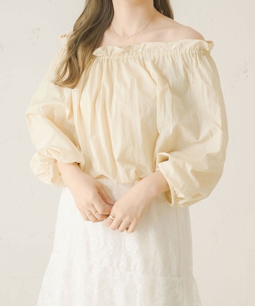 Ambre Neige（アンブルネージュ）の「２ｗａｙギャザーナイロンブラウス／【WEB/EC限定商品】（シャツ/ブラウス・レディース・アイボリー/ライトベージュ・FREE）」の10枚目の写真
