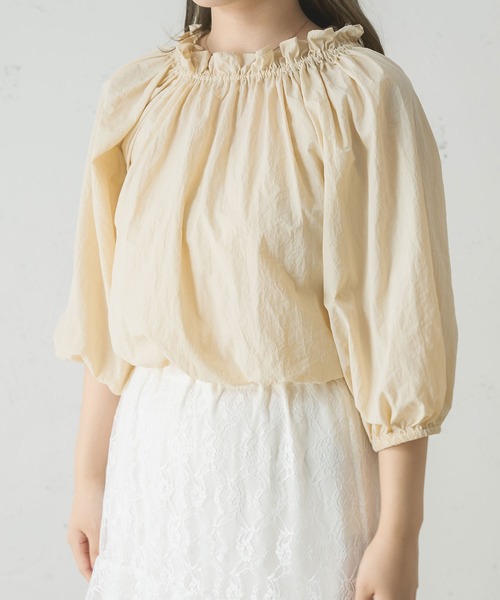 Ambre Neige（アンブルネージュ）の「２ｗａｙギャザーナイロンブラウス／【WEB/EC限定商品】（シャツ/ブラウス・レディース・アイボリー/ライトベージュ・FREE）」の15枚目の写真