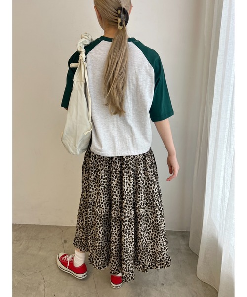 WC(ダブル シー)の「ベースボールモチーフラグランTシャツ(Tシャツ/カットソー・レディース・ネイビー/レッド/グリーン・FREE)」の8枚目の写真