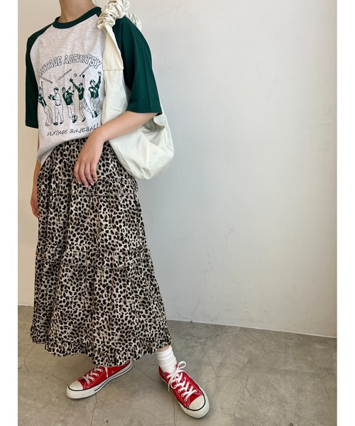 WC(ダブル シー)の「ベースボールモチーフラグランTシャツ(Tシャツ/カットソー・レディース・ネイビー/レッド/グリーン・FREE)」の11枚目の写真