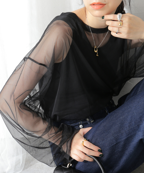 ジャーナルスタンダード×〈YOU LOOK GOOD〉　チュールトップス セール】【YOU LOOK GOOD×JS】 チュールオーバープルオーバー