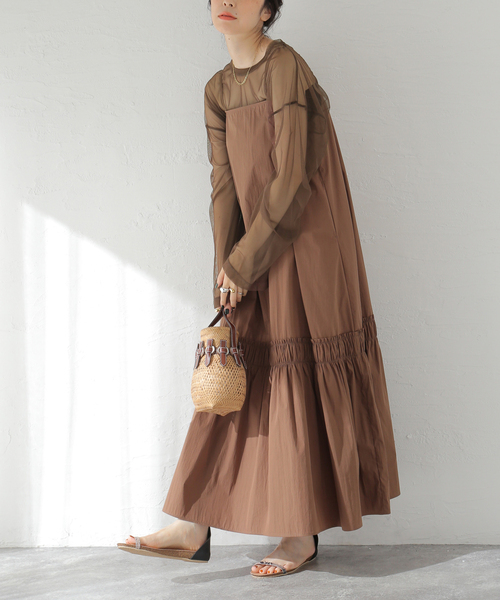 JOURNAL STANDARD（ジャーナルスタンダード）の「シアーチュールロングTシャツ（Tシャツ/カットソー・レディース・ブラック/アイボリー/ブラウン・FREE）」の14枚目の写真