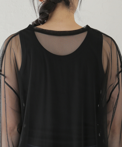 JOURNAL STANDARD（ジャーナルスタンダード）の「シアーチュールロングTシャツ（Tシャツ/カットソー・レディース・ブラック/アイボリー/ブラウン・FREE）」の19枚目の写真