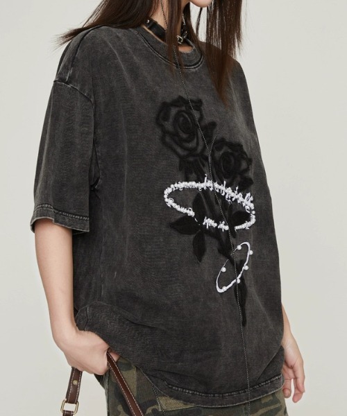 DIAVEL(ディアベル)の「ビッグシルエット タイダイ Tシャツ(Tシャツ/カットソー・レディース・ダークグレー・M)」の10枚目の写真