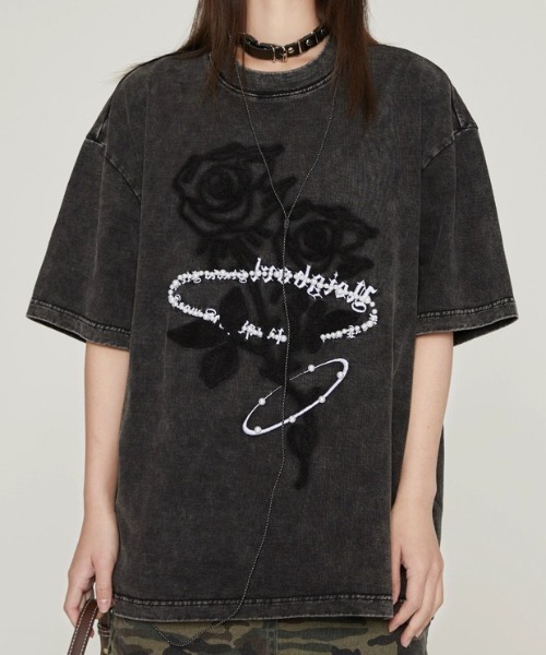 DIAVEL(ディアベル)の「ビッグシルエット タイダイ Tシャツ(Tシャツ/カットソー・レディース・ダークグレー・M)」の11枚目の写真