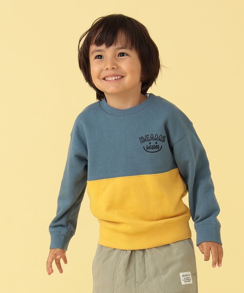 BEAMS mini（ビームスミニ）の「BEAMS mini / 切替 スマイル 刺繍 スウェット 23FW（90～130cm）（スウェット・キッズ・ホワイト系その他5/ブルー系その他3/レッド系その他2/ミント・120/90/130/100/110）」の5枚目の写真