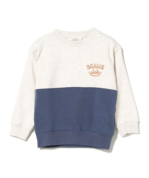 BEAMS mini（ビームスミニ）の「BEAMS mini / 切替 スマイル 刺繍 スウェット 23FW（90～130cm）（スウェット・キッズ・ホワイト系その他5/ブルー系その他3/レッド系その他2/ミント・120/90/130/100/110）」の9枚目の写真
