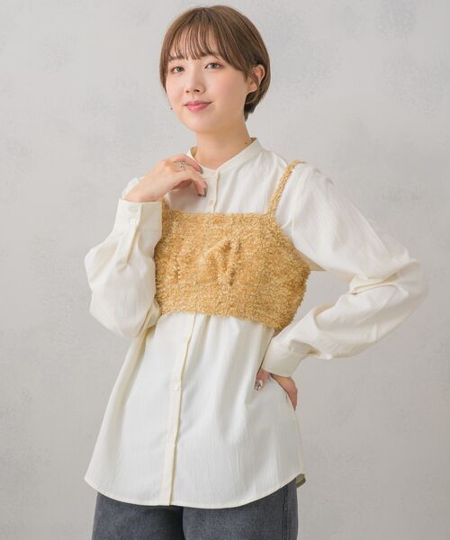 RETRO GIRL(レトロガール)の「シャギービスチェセットSH(シャツ/ブラウス・レディース・ベージュ/ブラック/ナチュラル・FREE)」の22枚目の写真