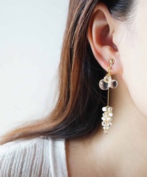 jolie minette/ゆれる クリアカラー ビーズ ピアス