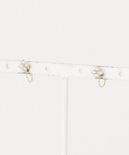 itam(アイタム)の「【itam】アイタム/ キュービックジルコニア フラワーノンホールピアス/ 金属アレルギー対応ピアス(イヤリング・レディース・ゴールド/ピンクゴールド・FREE)」の5枚目の写真