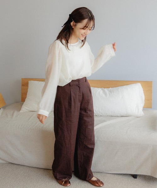 flower（フラワー）の「カームクリアブラウス（シャツ/ブラウス・レディース・アイボリー/ベージュ・FREE）」の6枚目の写真